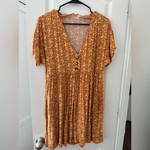 Madewell Floral Patterned Top in Orange and Yellow